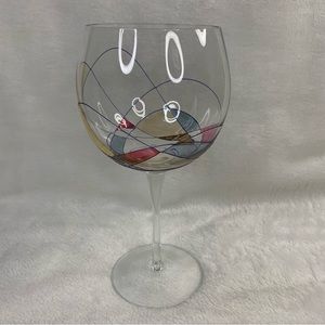 Mosaic Balloon Pinot Red Wine Glass Lines Colors Replacement SINGLE